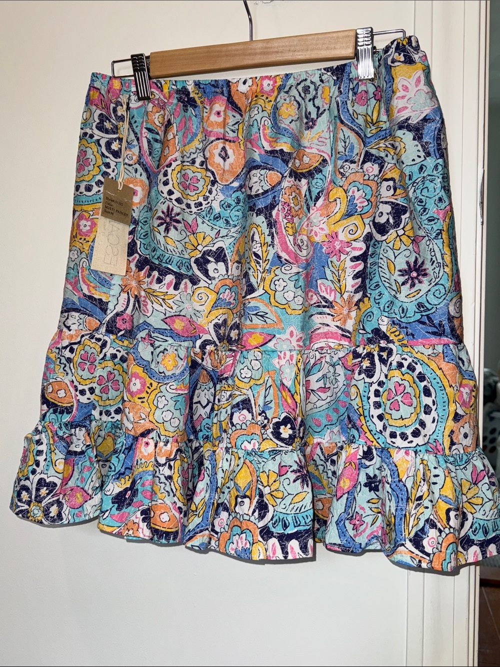 Paisley Tiered Mini Skirt in Multi-Color